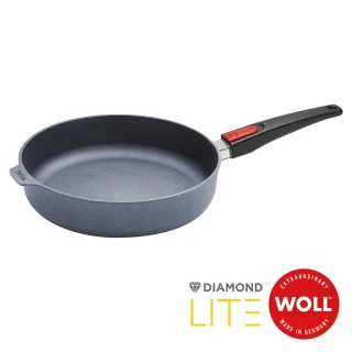【Woll】德國歐爾DIAMOND LITE新鑽石 鑄造不沾深平底鍋32cm(電磁爐適用/附安全玻璃蓋)