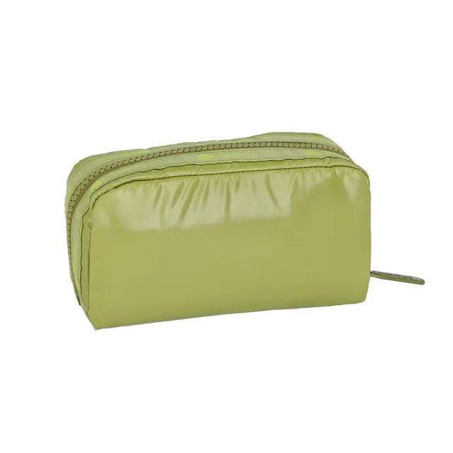 【Lesportsac】Rectangular Cosmetic 長形化妝包 收納包 送禮 禮物 推薦 女包(亮面橄欖綠)