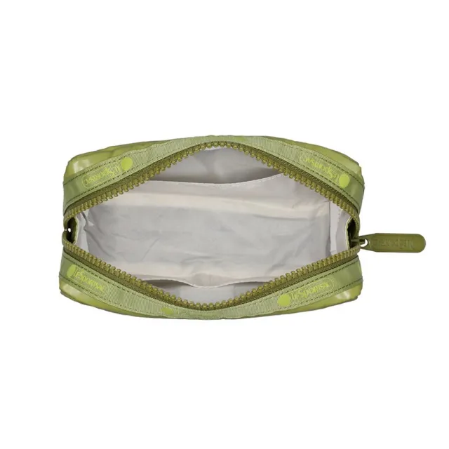 【Lesportsac】Rectangular Cosmetic 長形化妝包 收納包 送禮 禮物 推薦 女包(亮面橄欖綠)