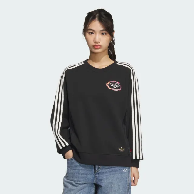 【adidas 愛迪達】CNY 新年 運動 休閒 長袖 大學T 衛衣 女上衣 LNY W CREW(JL8423)