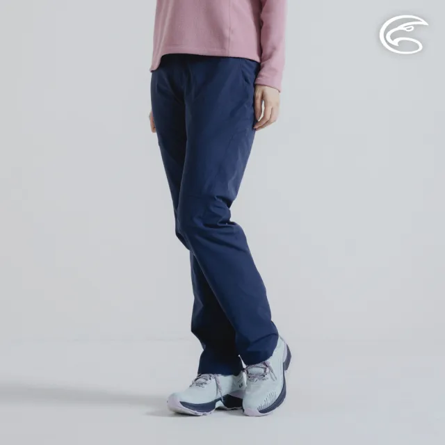 【ADISI】女防風撥水雙層保暖長褲 AP2421030 丈青 S-2XL(磨毛 防潑水 快乾 機能褲 休閒褲)