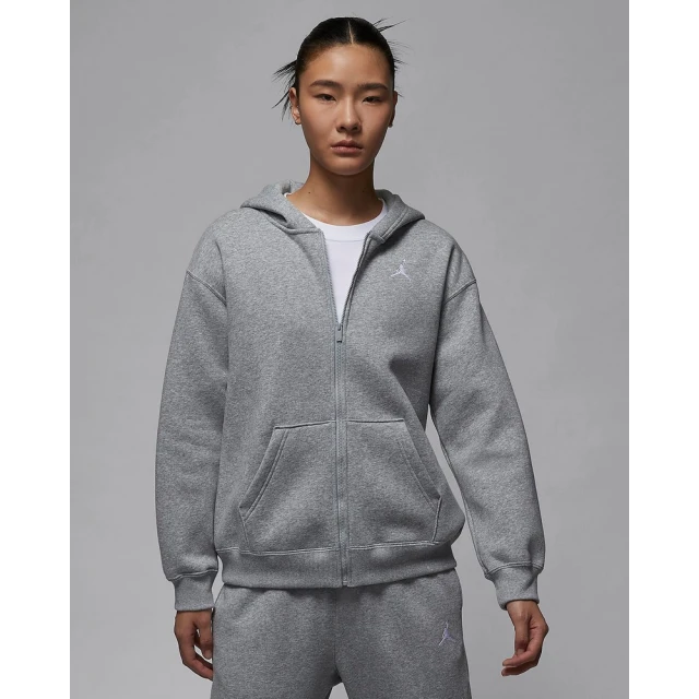 NIKE 耐吉 喬丹 休閒外套 運動外套 連帽外套 夾克 女款 AS W J BRK FLC FZ 24 灰色(FV7168063)