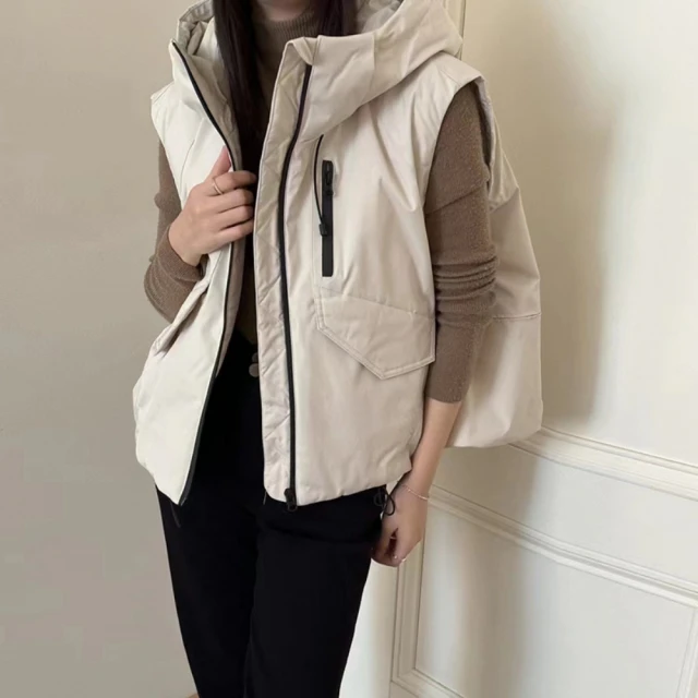 米蘭精品 真羽絨90%鴨絨羽絨外套(大版長款連帽過膝外女夾克