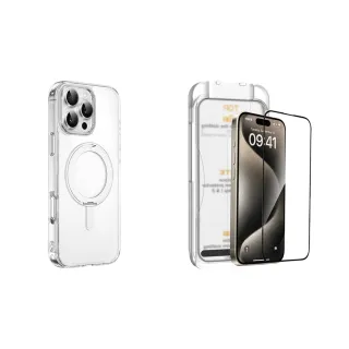 【WiWU】iPhone16 全系列晶透磁吸手機殼搭貼膜神器(手機殼+玻璃貼 雙入組)
