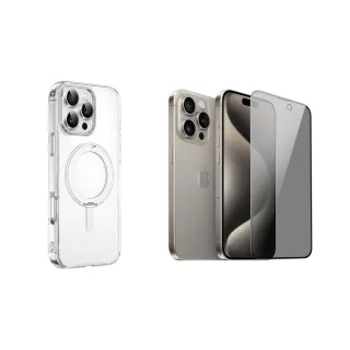 【WiWU】iPhone16 全系列晶透磁吸手機殼搭增透防窺玻璃貼(手機殼+玻璃貼 雙入組)
