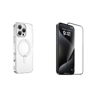 【WiWU】iPhone16 全系列晶透磁吸手機殼搭高清玻璃貼(手機殼+玻璃貼 雙入組)