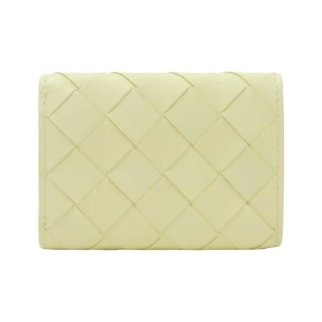【BOTTEGA VENETA 寶緹嘉】Intrecciato Tiny Tri-Fold Zip 三折 經典編織 羊皮 短夾 皮夾 冰淇淋色 666944
