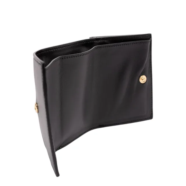 【FENDI 芬迪】Micro Trifold Baguette 微型 三摺疊 納帕皮革 卡夾 短夾 皮夾 黑色 8M0395