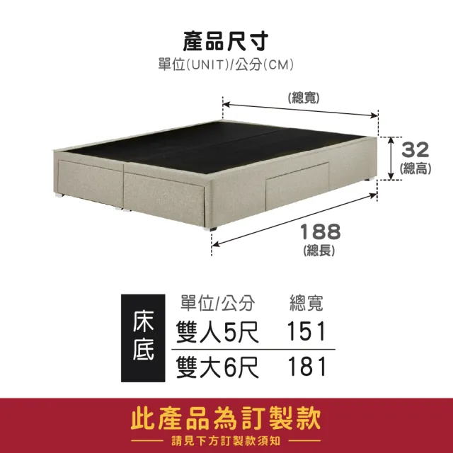 【ASSARI】雙人5尺普萊斯貓抓皮床底/床架