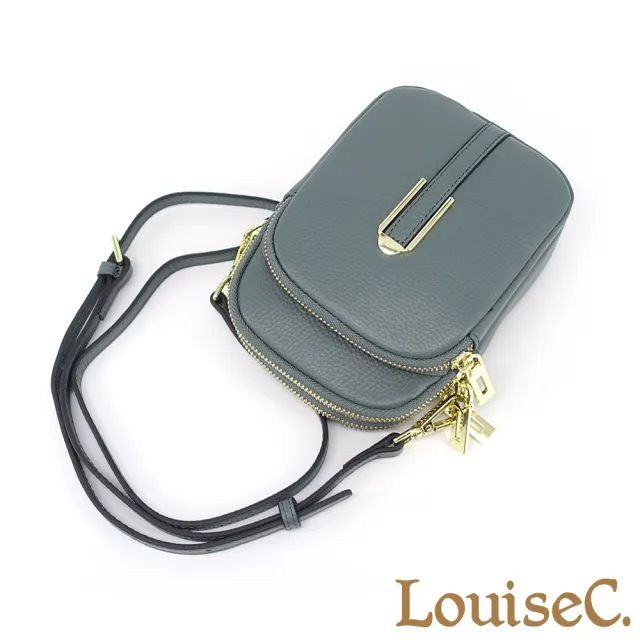 【LouiseC.】雙11 Tree House 牛皮都會多隔層隨身手機斜背小真皮包-2色(真皮包包 CC6559)