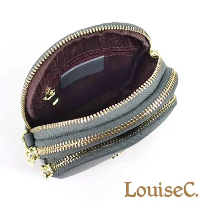 【LouiseC.】雙11 Tree House 牛皮都會多隔層隨身手機斜背小真皮包-2色(真皮包包 CC6559)