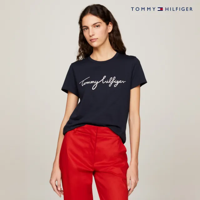 【TOMMY HILFIGER】官方旗艦館 傳統標誌 T 恤_藍色