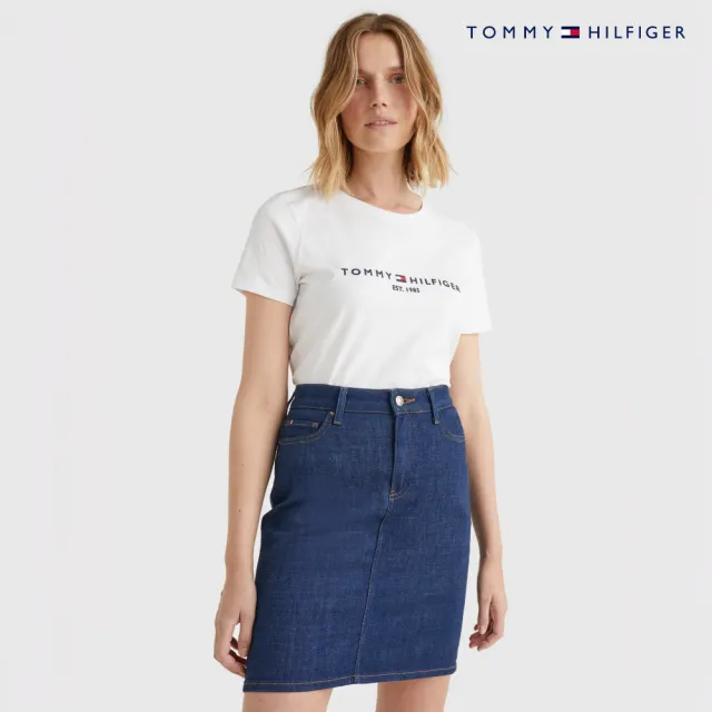 【TOMMY HILFIGER】官方旗艦館 有機棉標誌 T 恤_白色
