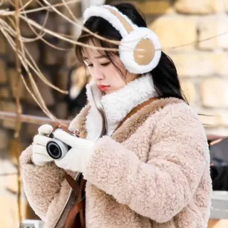 【MoonDy】保暖耳罩 麂皮絨耳罩 加絨護耳 防寒防凍耳罩 可愛耳罩 可折疊耳罩 小臉神器 加 