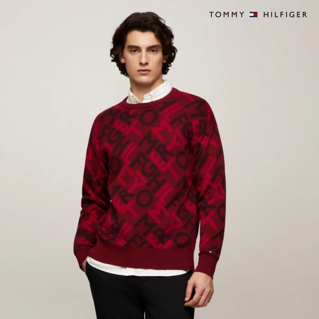 Tommy Hilfiger 官方旗艦館 Tommy Hilfiger 印花圖案毛衣_紅色