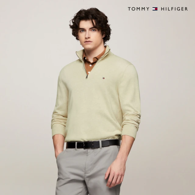 Tommy Hilfiger 官方旗艦館 半拉鍊小高領毛衣_裸色