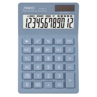 【JINHO 京禾】國考專用【115年適用】12位元太陽能雙電源莫蘭迪極簡風格JH-2891-藍(國考計算機  學生)