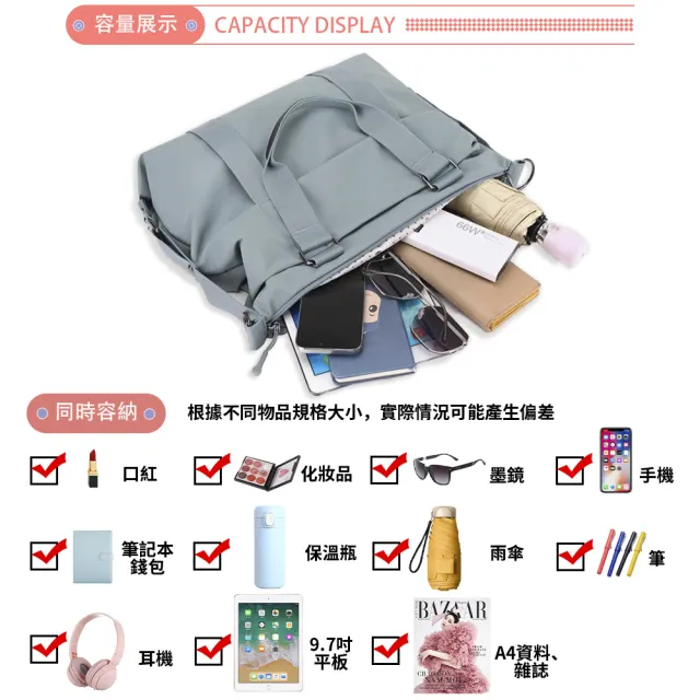 【SPRING】雙11 交換禮物 學院風通勤大款托特包 大學生上課通勤14吋筆電大款肩背包 旅行肩背包(多色)