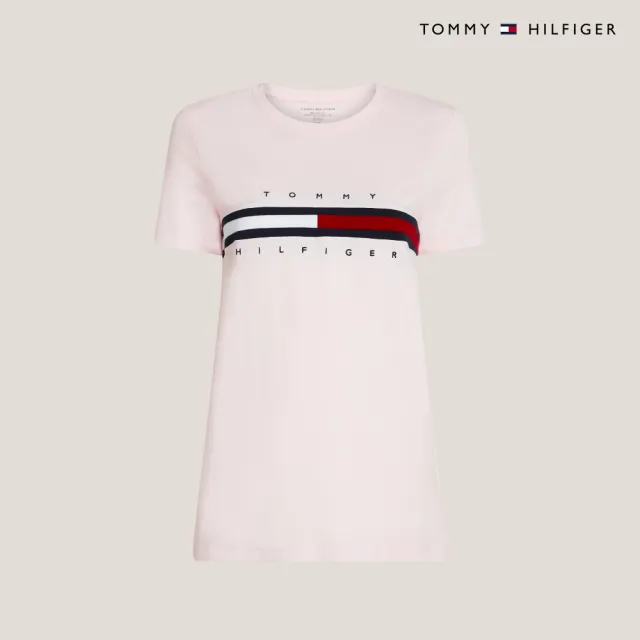 【TOMMY HILFIGER】官方旗艦館 旗幟標誌圖案 T 恤_粉紅色