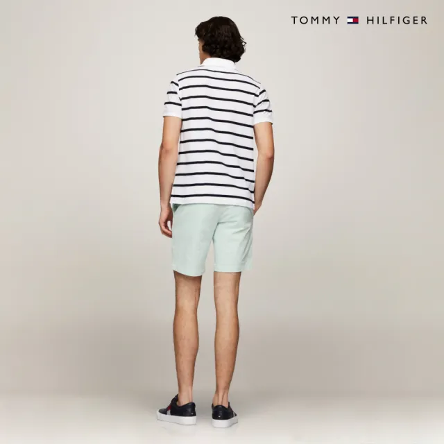 【TOMMY HILFIGER】官方旗艦館 精緻條紋彈性 Polo 衫_裸色