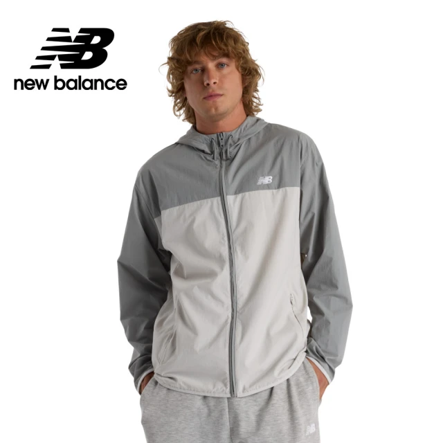 NEW BALANCE NB 平織連帽外套_MJ41506YST_男性_灰色(美版 版型偏大)