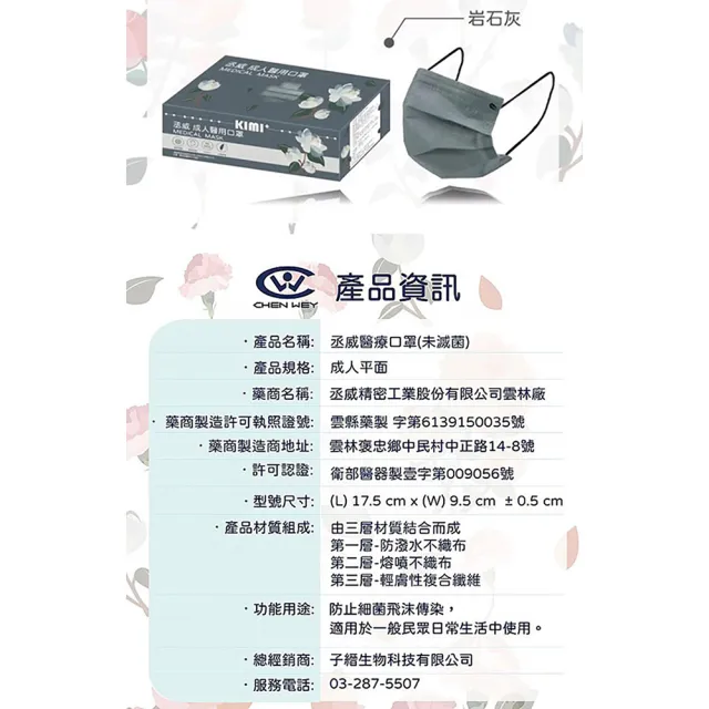 【丞威】莫蘭迪色 滿版 成人平面 醫用口罩 30片/盒 顏色任選(醫療級 莫蘭迪)