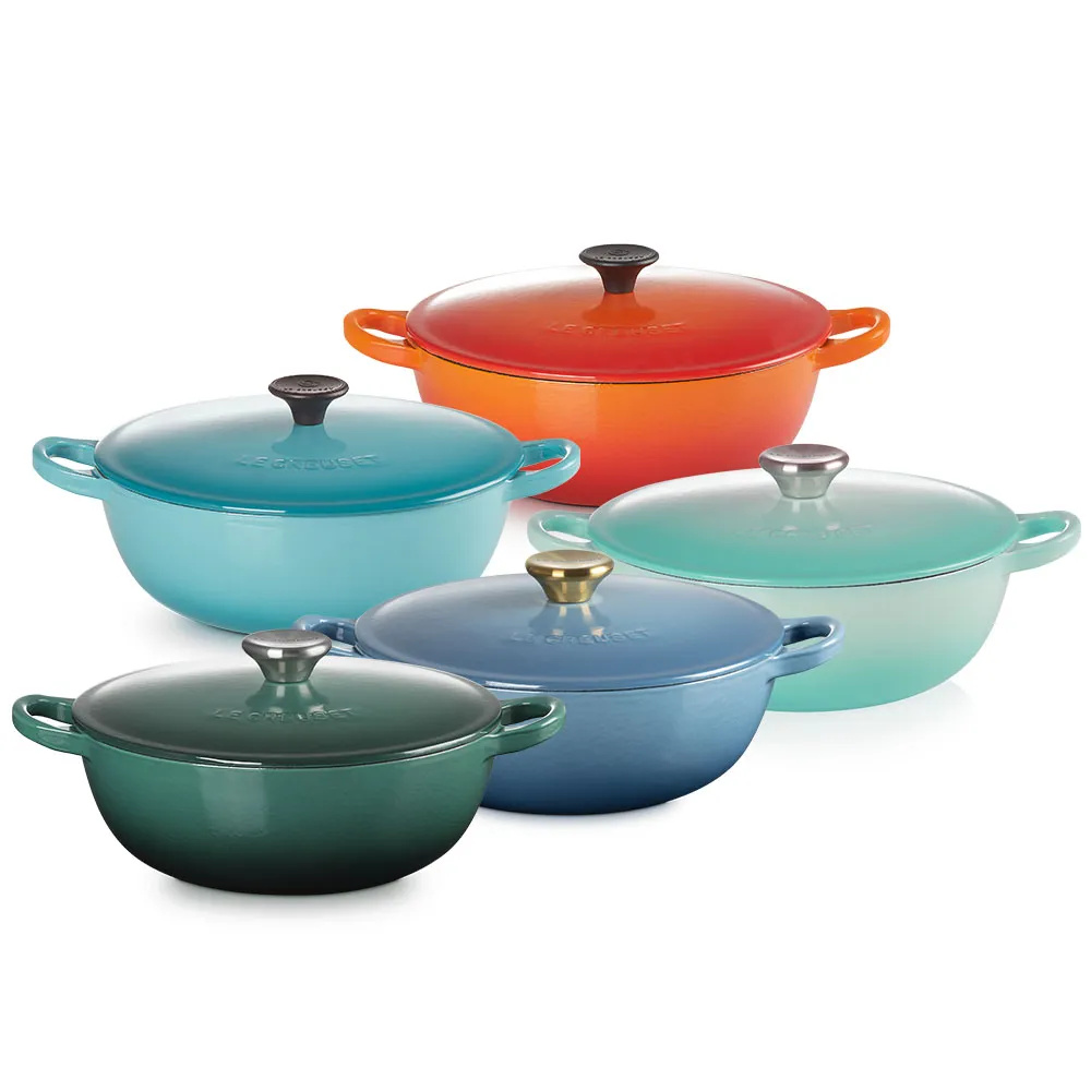 Le Creuset】琺瑯鑄鐵鍋媽咪鍋22cm(綠光森林/藍色迷霧/加勒比
