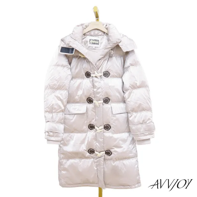 【AVVJOY 艾薇卓爾】輕奢光澤羽絨外套(長版 大衣 外套 羽絨 羽絨外套 長版外套 羽絨大衣 GC2325-1008)