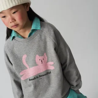 【weekend house kids】Cat有機棉大學T(灰色)