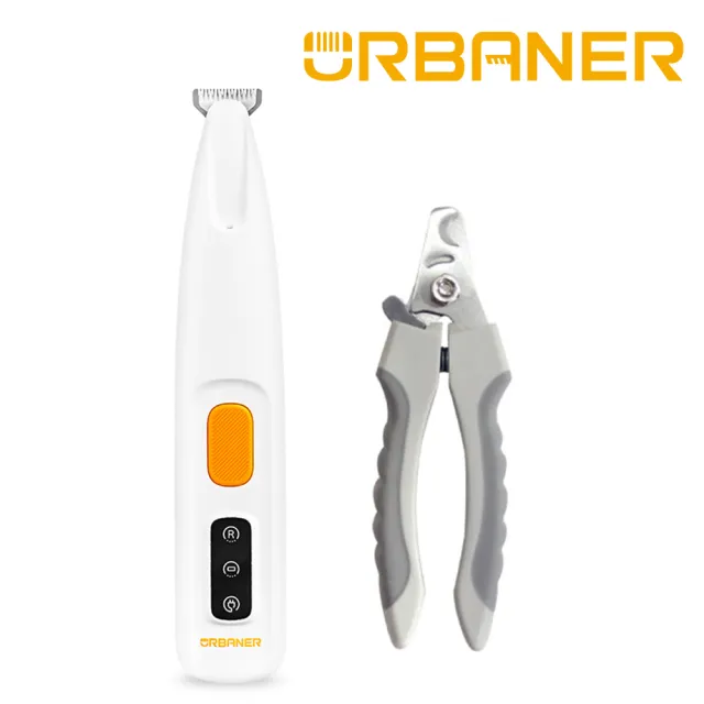 【URBANER 奧本】迷你款寵物腳底毛電剪+寵物安全指甲剪MB-021+CT-20(寵物電剪/電剪/指甲剪/寵物指甲剪)