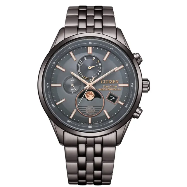 【CITIZEN 星辰】GENTS 韋禮安廣告款 光動能全球電波月相錶/曜月款42mm(BY1037-51H)