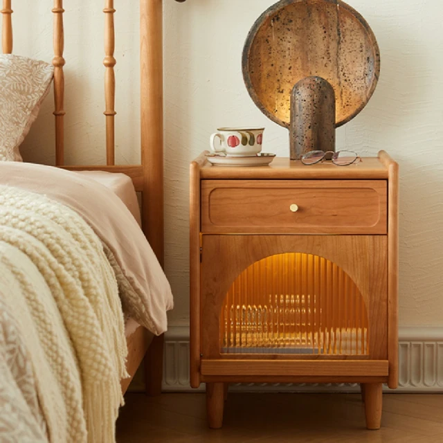 Taoshop 淘家舖 M - 小月亮床頭櫃｜實木床頭櫃｜迷