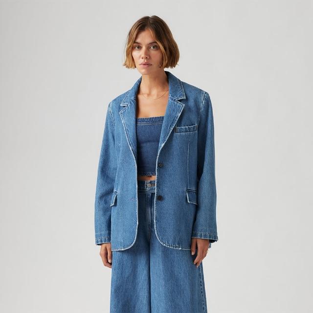 【LEVIS】女款 西裝式丹寧牛仔外套 熱賣單品 001FX-0001