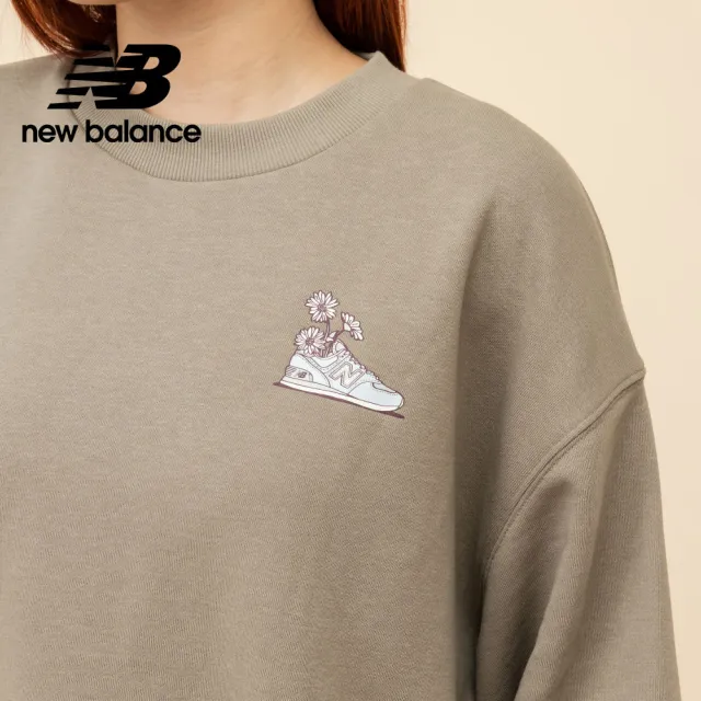 【NEW BALANCE】NB 棉質大學T/長袖上衣_女性_灰/深褐色_WT51913AG_WT51913DOK(美版 版型偏大)