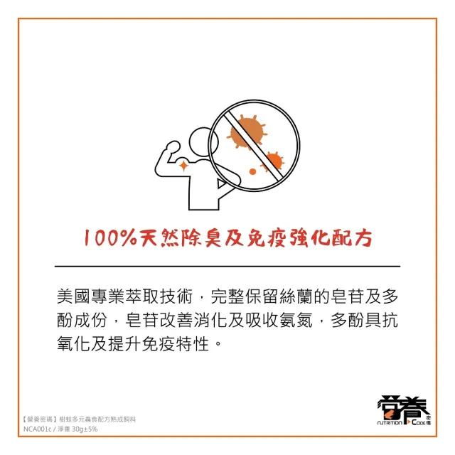 【Nutrition Code 營養密碼】樹蛙多元蟲食配方熟成飼料 30g(老爺樹蛙、紅眼樹蛙、三角枯葉蛙)