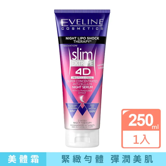 【Eveline Cosmetics】極效4D系列 超濃縮夜用美體精華霜 250ml(波蘭原裝)