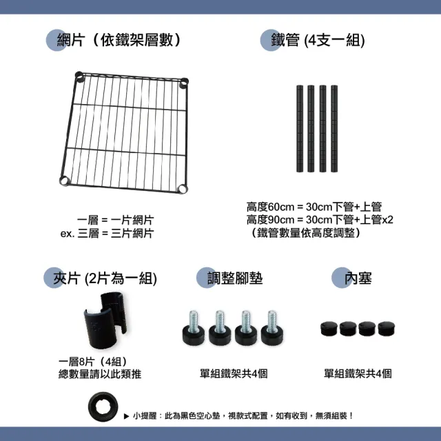 【KIWISH 奇意生活館】46X40X90質感三層架 六分管 整體耐重200kg 廚房架 鐵架 收納架 層架 鐵力士架 置物架
