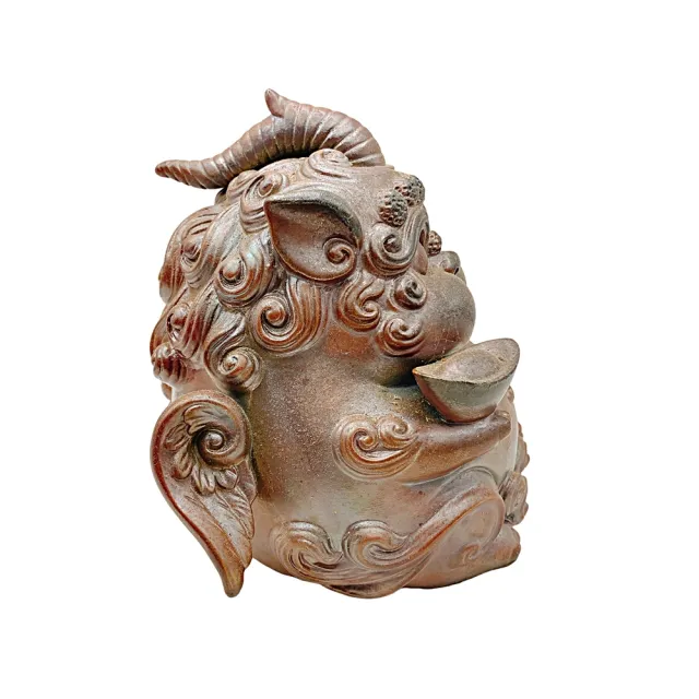 【寶堂人文】財燒財寶拖金獨角獸擺飾(柴燒)