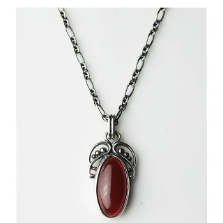 【Georg Jensen 喬治傑生】2005年度紅玉髓純銀項鍊