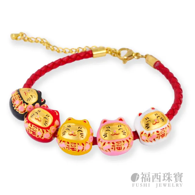 【福西珠寶】黃金串珠 金色招財貓串珠 路路通黃金串珠 (金重0.31錢正負0.03錢)