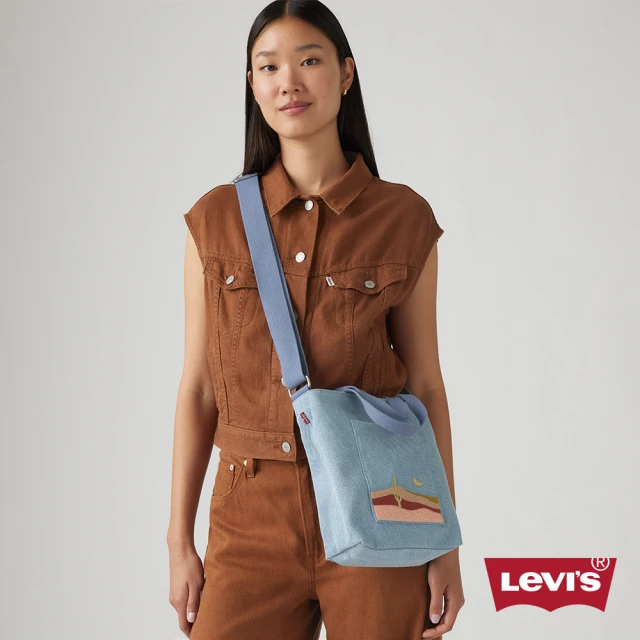 LEVIS 手提側背兩用迷你丹寧包 / 拉鍊開口 / 精工刺繡Logo 人氣新品 D7561-0036