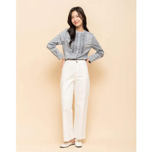 【perng yuh 芃諭名品】輕盈質蘊 荷葉飾 棉感襯衫(2025 SS Collection｜4A春夏新品上市)