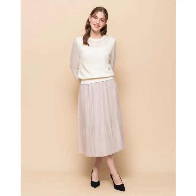 【perng yuh 芃諭名品】漫柔光采 雪紡 網紗 圓裙(2025 SS Collection|4A春夏新品上市)
