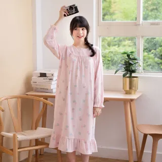 【Wacoal 華歌爾】睡衣-美麗諾羊毛 M-L長袖圓領裙裝 睡眠研究所-家居服-舒適保暖LWB06903PH(粉)