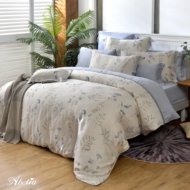 【Great Living 格蕾寢飾】Abelia 100%天絲木漿兩用被床包四件組-雙人150x186cm(600織 多款)