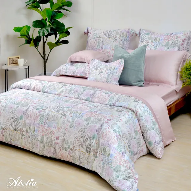 【Great Living 格蕾寢飾】Abelia 100%天絲木漿兩用被床包四件組-雙人150x186cm(600織 多款)