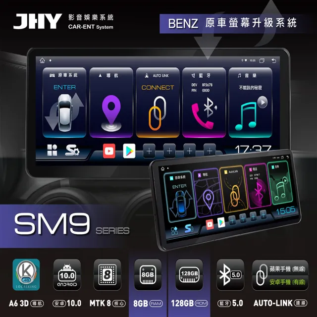 【JHY】SM9 12.3吋 BENZ N4.0原車換屏專用主機 不含修飾框 送安裝(車麗屋)