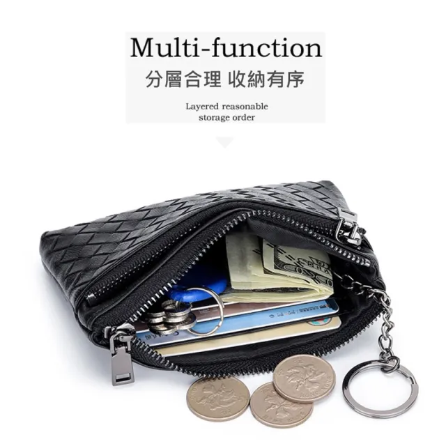 【玩皮工坊】雙11 羊皮手工編織 KN128 女士雙層零錢包(真皮包包 三色可選)
