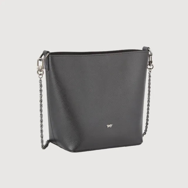 【BRAUN BUFFEL 德國小金牛】莎蔻拉-A 水桶包-黑色(BF857-30-BK) 女包送禮推薦