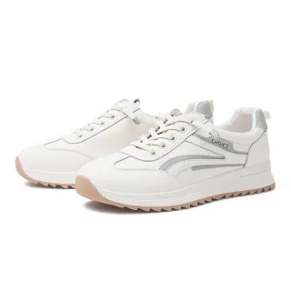 【CHOiCE】舒適線條色塊厚底休閒鞋(灰色)